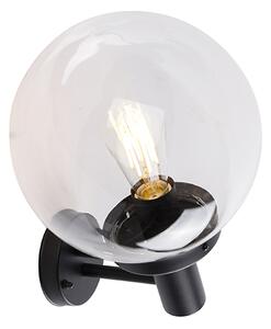 Lampă de perete de exterior neagră cu sferă din plastic IP44 oțel inoxidabil - Sfera