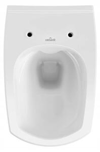 Cersanit Carina Clean On, vas WC suspendat + scaun WC antibacterian duroplast, set 548, alb, K701-033