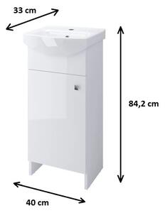 Cersanit Cersania + Sati, dulap lavoar Sati + lavoar Cersania 40cm, alb, S567-001-DSM