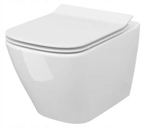 Cersanit City Square CleanOn, bol suspendat cu scaun cu inchidere lenta din duroplast, alb, S701-405
