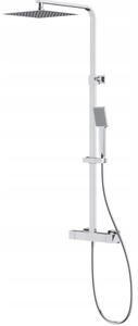 Cersanit City, baterie de dus termostatica + set de dus cu cabina de dus cu efect de ploaie si dus de mana, crom, S951-341