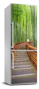 Autocolant pe frigider pădure de bambus