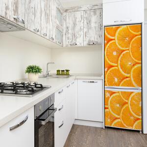 Autocolant frigider acasă felii de portocale