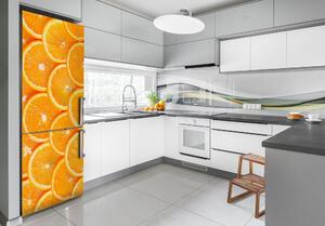 Autocolant frigider acasă felii de portocale