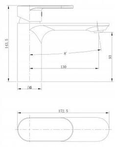 Cersanit Crea, baterie chiuveta, negru mat, S951-331