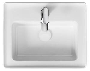 Cersanit Crea, dulap suspendat + chiuveta ceramica 50cm, alb lucios, S801-277