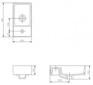 Cersanit Crea, dulap suspendat + chiuveta 40cm, SET B102, alb, S801-276