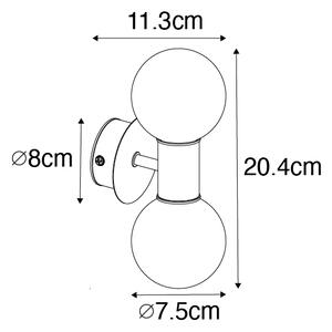 Aplică modernă neagră IP44 cu 2 lumini - Cederic