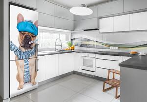 Autocolant pe frigider câine bolnav