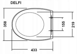 Cersanit Delfi, scaun duroplast antibacterian, alb, K98-0001