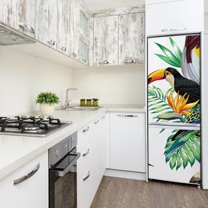 Autocolant pe frigider păsări tropicale