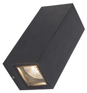 Aplică modernă neagră cu 2 lumini GU10 AR70 IP54 - Baleno