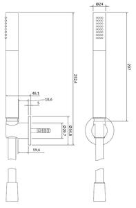 Cersanit Inverto, set ascuns, duș de mână cu furtun și suport de duș, crom, S951-398