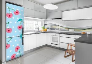 Autocolant frigider acasă cireșe