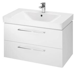 Cersanit Lara Mille, set B348 lavoar suspendat 80cm + lavoar ceramic, alb lucios, S801-338-DSM