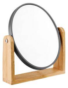 Oglinda cosmetica rotunda pe suport bambus, Beauty