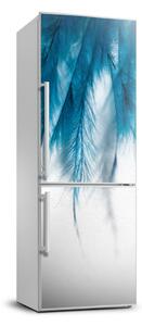 Foto Autocolant pentru piele al frigiderului pene albastre