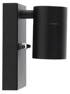 Lampa de perete exterioară modernă neagră IP44 cu senzor crepuscular - Solo