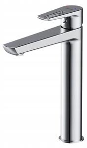 Cersanit Mille, baterie lavoar inalt + dop de scurgere Click Clack metalic, crom, S951-354