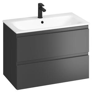 Cersanit Moduo SET, dulap suspendat 80x45x57 cm + chiuveta 80 cm, antracit mat, S801-473-DSM