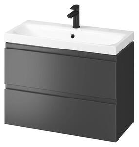 Cersanit Moduo Slim, lavoar suspendat 80x38x57 cm, antracit mat, S590-077-DSM