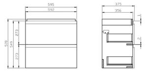 Cersanit Moduo Slim, lavoar suspendat 60 cm, alb lucios, S929-004