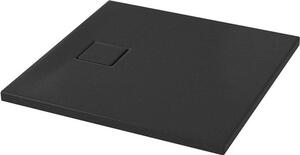Cersanit Tako Slim, cadă de duș pătrată din acril 80x80x4 cm + sifon negru, negru, S932-165