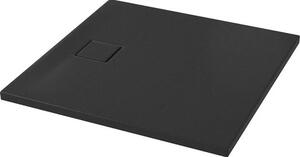 Cersanit Tako Slim, cadă de duș pătrată din acril 90x90x4 cm + sifon negru, negru, S932-166