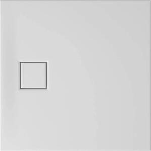 Cersanit Tako Slim, cadă de duș pătrată 80x80x4 cm + sifon alb, alb mat, S932-157