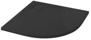 Cersanit Tako Slim, cadă de duș pătrată din acril 90x90x4 cm + sifon negru, negru, S932-164