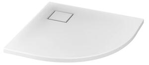 Cadă de duș Cersanit TAKO SLIM 80x80x4 cm + sifon, sfert de cerc, alb, S601-119