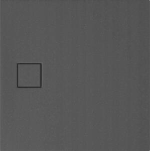Cersanit Tako Slim, Cadă de duș pătrată 90x90x4 cm + sifon gri, gri mat, S932-162