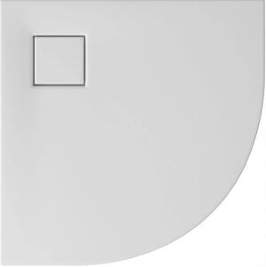 Cersanit Tako Slim, cadă de duș pătrată 80x80x4 cm + sifon alb, alb mat, S932-155