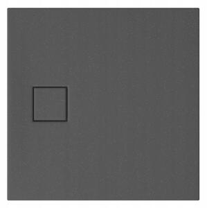 Cersanit Tako Slim, cadă de duș pătrată 80x80x4 cm + sifon gri, gri mat, S932-161