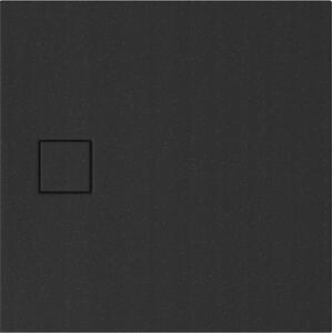 Cersanit Tako Slim, cadă de duș pătrată din acril 90x90x4 cm + sifon negru, negru, S932-166
