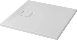 Cersanit Tako Slim, cadă de duș pătrată 80x80x4 cm + sifon alb, alb mat, S932-157