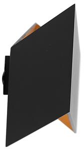 Lampa de perete de design neagra cu auriu - Fold