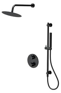 Cersanit Zen, set de duș ascuns cu duș cu ploaie și duș de mână, negru mat, S952-033