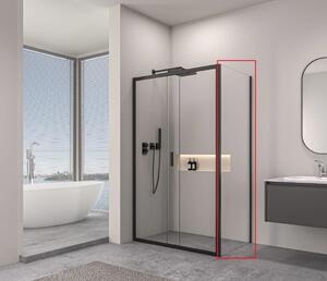 Erga Alpine, perete de duș solid 100x195 cm, sticlă transparentă de 6 mm, profil negru, ERG-V02-ALPINE-G100-BK