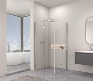 Erga Berlin Double, cabină de duș cu uși duble pliante 110 (uşă) x 120 (uşă) x 195 cm, sticlă transparentă de 6 mm, profil cromat, ERG-V02-BERLIN-D11…