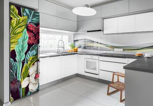 Autocolant pe frigider flori tropicale
