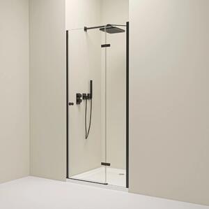 Erga Bern, usa de dus despicata cu 1 canat pentru deschidere 70x195 cm, sticla transparenta 6 mm, profil negru, ERG-V02-BERN-D070-BK