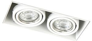Spot integrat alb GU10 rotativ și inclinabil fără rama 2 lumini - Oneon
