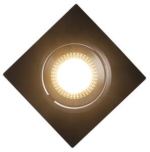 Set de 3 spoturi îngropate negre inclusiv LED cu dimmer în 3 trepte - Miu
