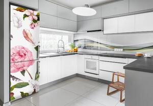 Autocolant pe frigider model floral