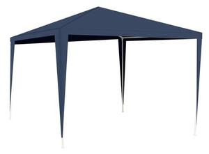 Pavilion metalic 3x3x2,5 acoperis polietilenic albastru 100 gmp cu 2 pereti laterali, albastru