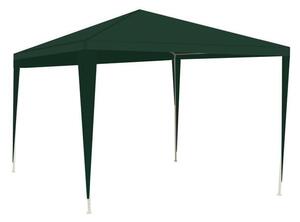 Pavilion metalic 3x3x2,5 acoperis polietilenic verde 100 gmp cu 2 pereti laterali, Verde