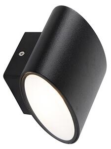 Lampă de perete exterioară modernă neagră cu LED inclus IP44 - Ovum