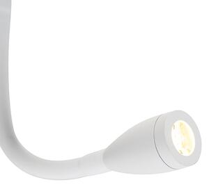 Aplică modernă albă cu USB și braț flexibil - Flero