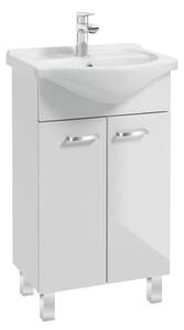 Erga Lumi, dulap chiuveta + chiuveta ceramica 50x41cm, maner alb cromat lucios, ERG-207-D-05012+1520